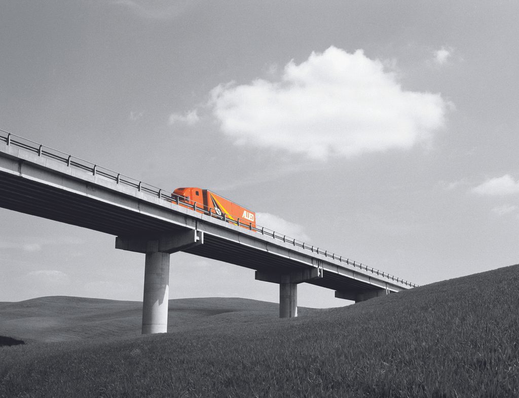 Allied truck on bridge